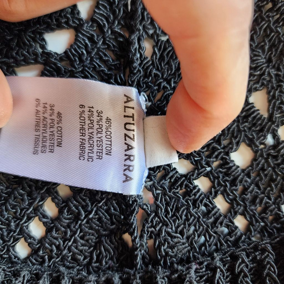 ALTUZARRA Black Crochet Short Sleeve Polo Top S - Picture 5 of 5